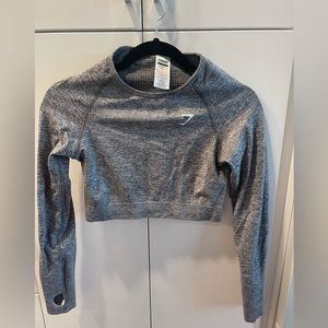 GYMSHARK Vital Seamless Long Sleeve Crop Top | Size L